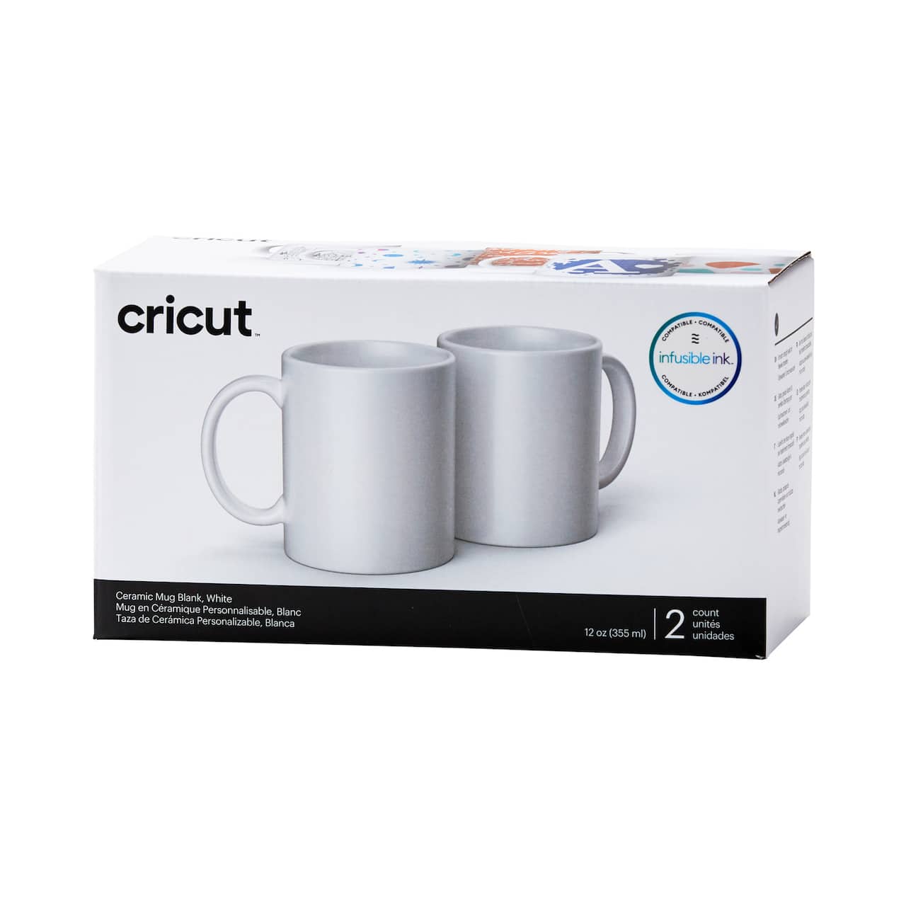 8 Packs: 2 ct. (16 total) Cricut® 12oz. White Ceramic Mug Blanks